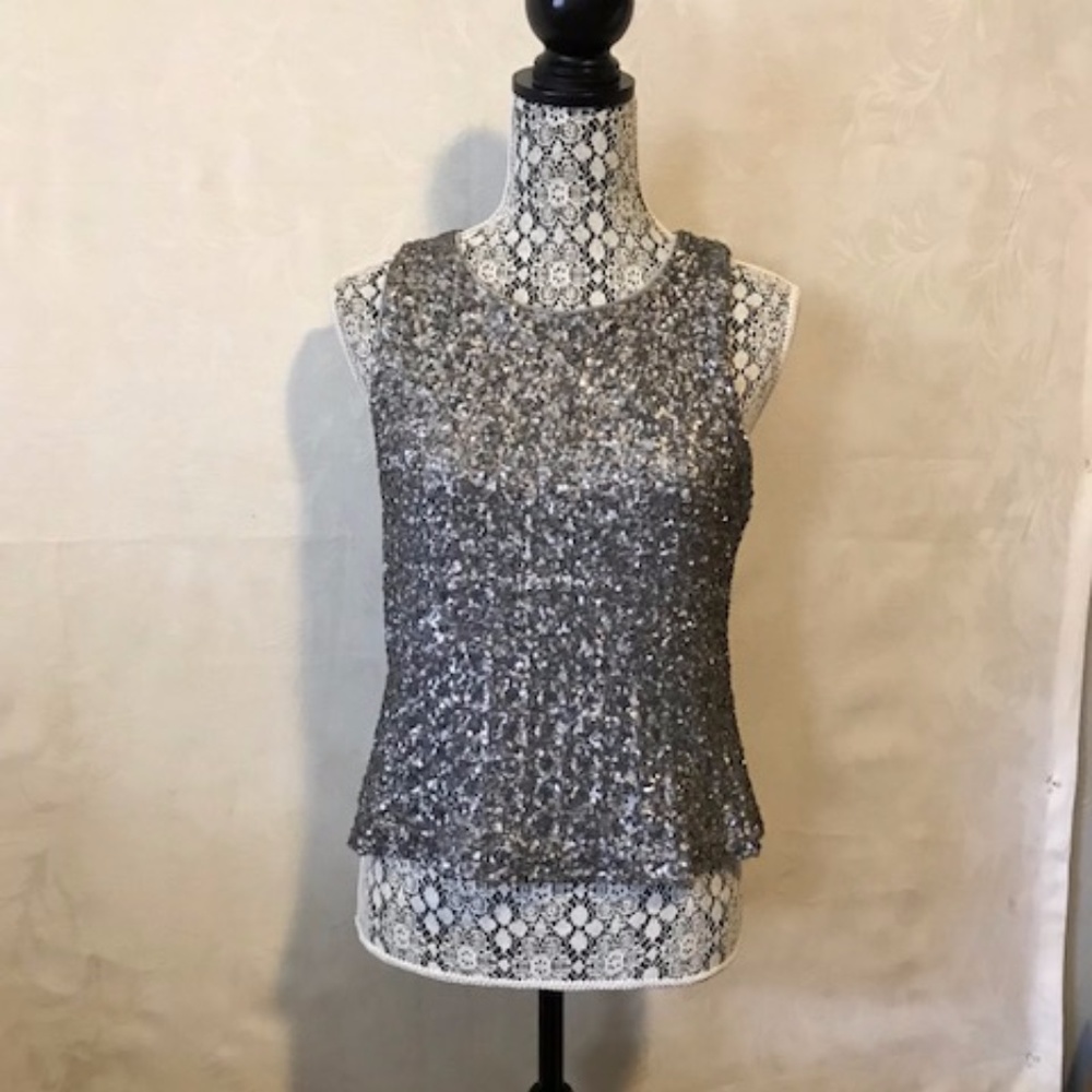 Sequined Sleeveless Shell Size Small in Women